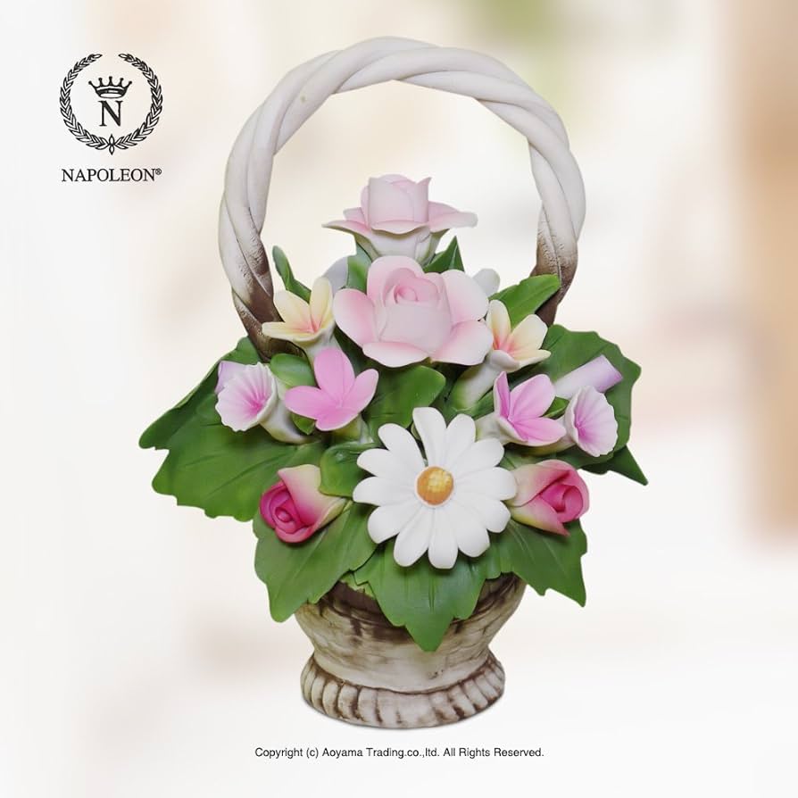 Amazon.co.jp: ナポレオン社 イタリア製 陶花 ディジーとバラの
